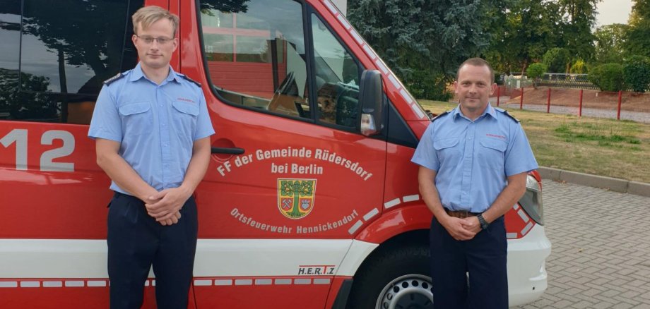 Ortswehrführer Daniel Smyczek (rechts) und der designierte stellv. Ortswehrführer Philipp Apitz (links)